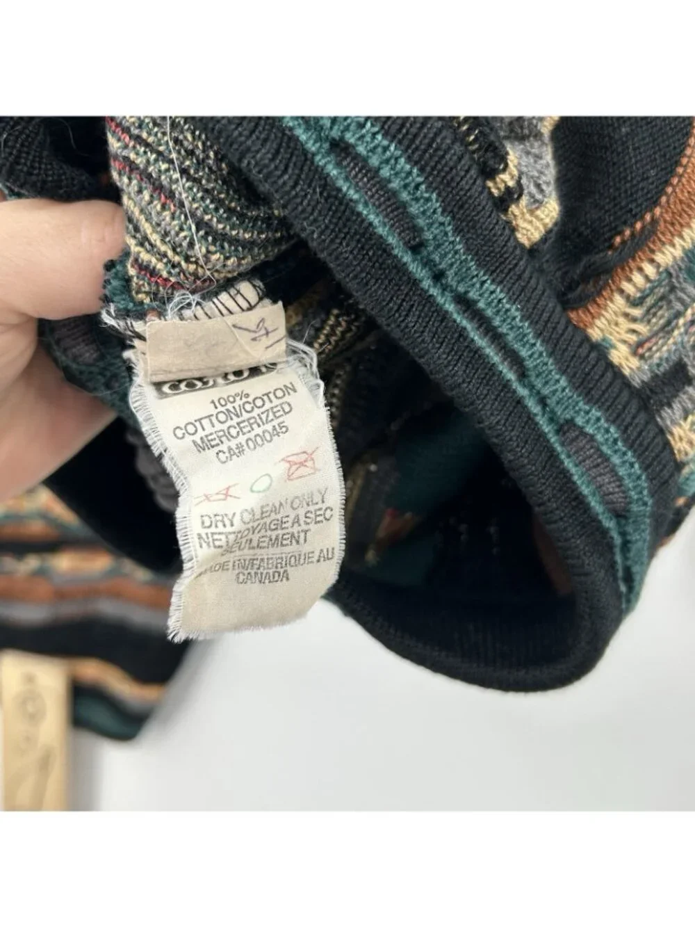 Vintage 90s Tundra 3D Knit Sweater Mens XL Multicolor Textured Vertical Stripe